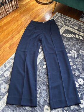 J. Crew Navy Wide-Leg Tailored Pants